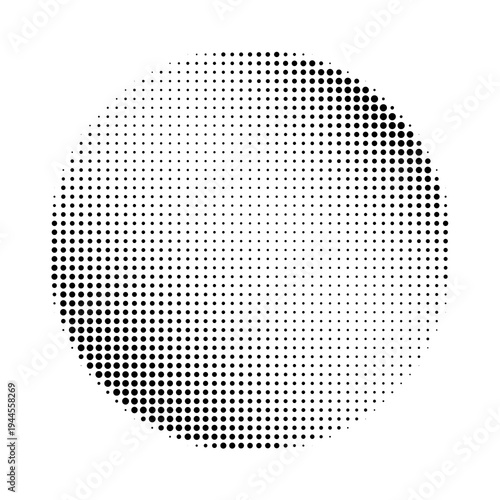 Abstract halftone dotted circle