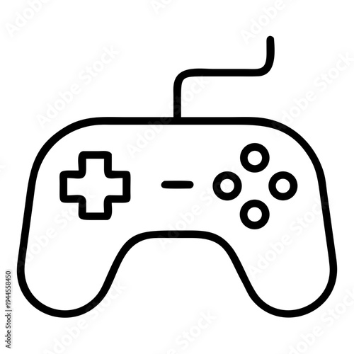 Modern black and white video game controller icon vector illustration isolated on transparent background