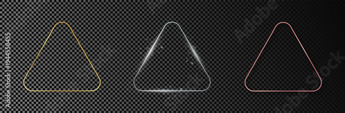 Set of three rounded rhombus frames