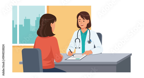 Doctor examining a patient with a stethoscope illustrating healthcare professionals