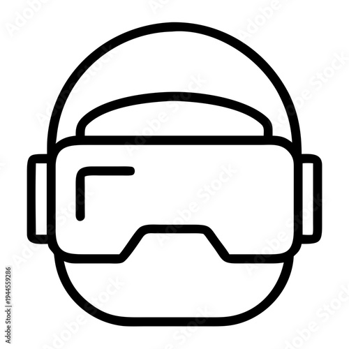 Minimalist VR headset line vector icon for virtual reality gaming technology isolated on transparent background