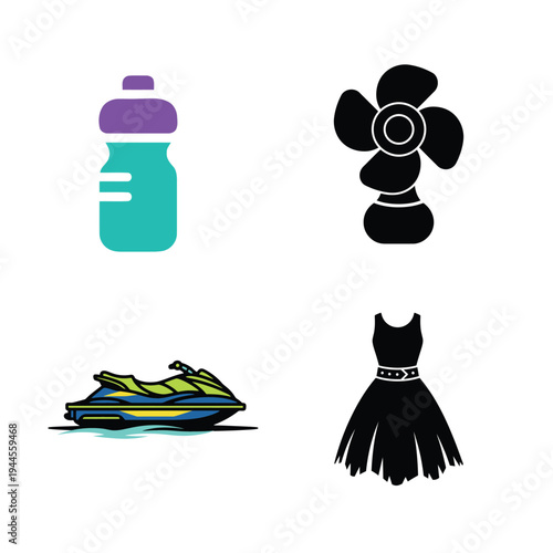 Water bottle fan jet ski dress clothing