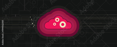 cloud icon technology background and network computing