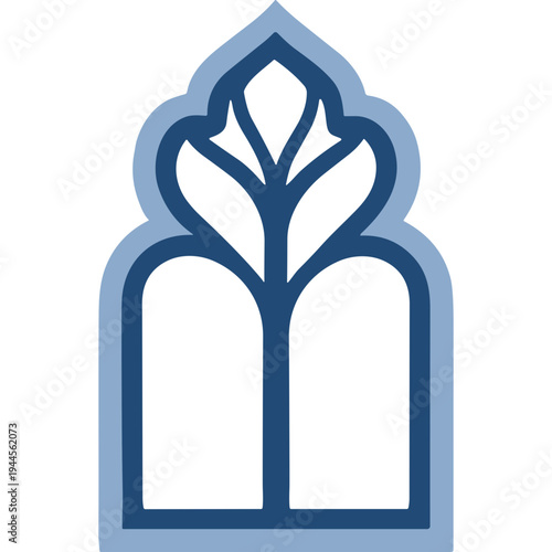 A blue and light blue icon depicts a stylized plant growing out of an arched window.