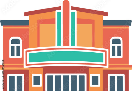Vector illustration of a movie theater building