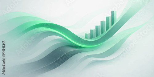 Abstract blue and green vector background design featuring flowing waves and light curve lines for a professional business wallpaper or web banner template