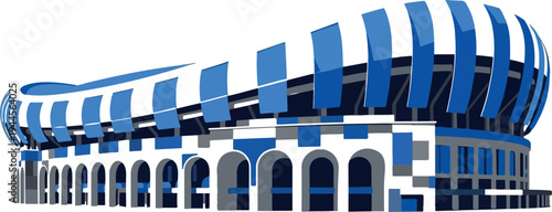 Vector illustration of blue and white stadium