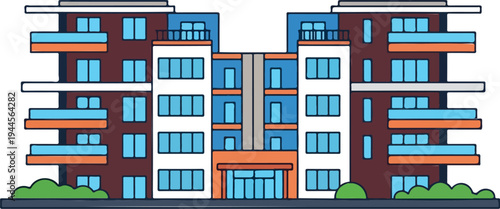 Vector illustration of modern apartment building
