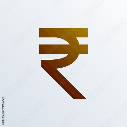 Golden Indian Rupee Currency Symbol Finance Money Icon Vector