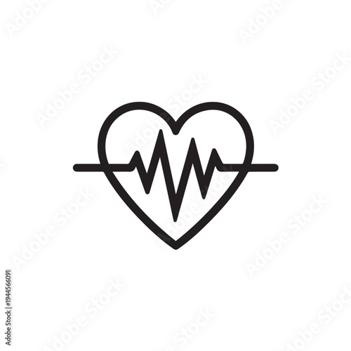 Heart pulse cardiology icon vector editable EPS healthcare symbol