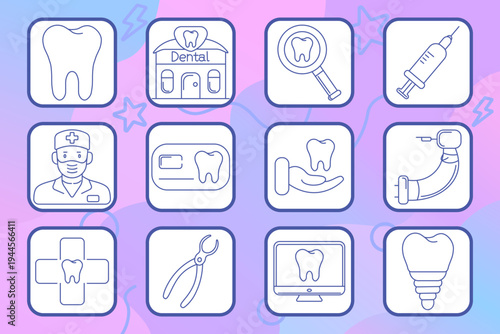 Beauty cosmetics set icon. Outline tiles, bottles, dropper jar, face mask sparkles, lotion tube, mascara, serum drop, makeup mirror, nail file, cosmetic bag, spray, razor, brush duo.