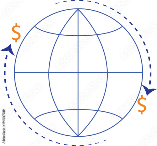 Send money worldwide symbol vector design