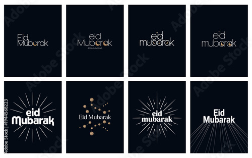 Eid Mubarak Elegant Calligraphy and Stars Design