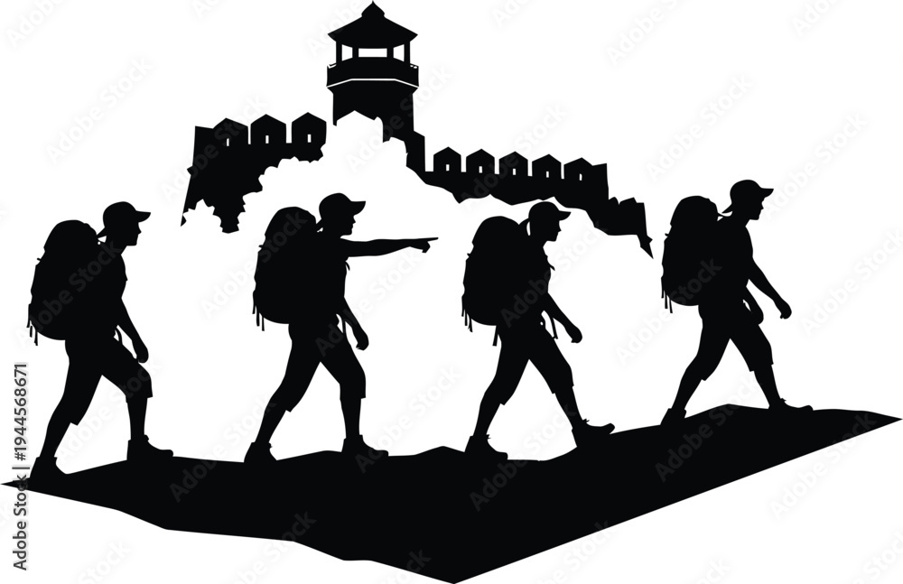 Obraz premium silhouettes of people in the city