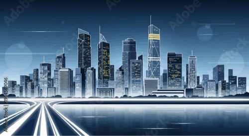 shanghai skyline at night