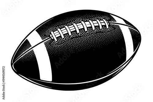 American Football Ball Icon Gridiron Team Sports Equipment Professional Game Symbol Black Vector