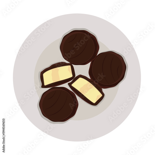 Chocolate Banana Bites, chocolate dipped banana pieces.