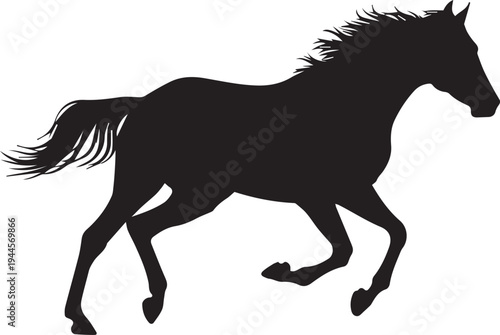 Running horse silhouette illustration vector art