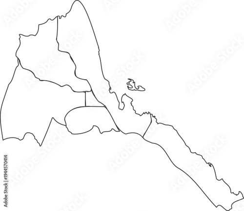 Outline map of Eritrea vector illustration 