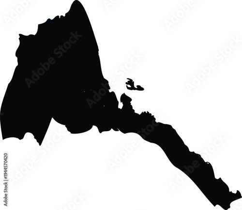 Minimalist black map of Eritrea vector illustration 