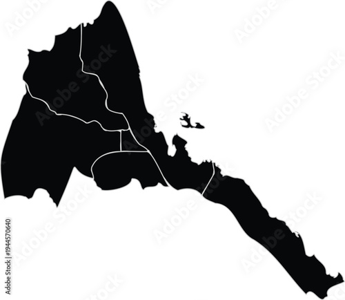 Simple map of Eritrea on white background 