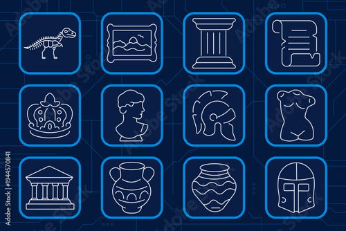 Fashion set icon. Suit jacket, necktie, summer dress, lingerie set, high heel, jeans pants, handbag purse, pleated skirt, t shirt, winter beanie, hoodie sweatshirt, fedora hat