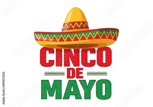 Cinco de mayo celebration logo with sombrero