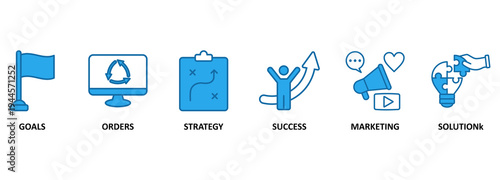 Increase sales. Chart with keywords and icons 