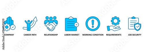 Employee - chart with keywords and icons 