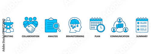 briefing of business plan, collaboration, brainstorming, meeting, communication and planning. BRIEF Vector illustration concept
