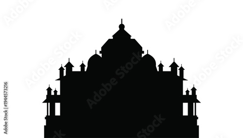 Taj Mahal silhouette monument landmark architecture illustration vector artwork design for India travel heritage graphics