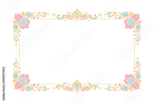 Wallpaper Mural Traditional Thai decorative frame element inspired by Thai art patterns for festival designs. Torontodigital.ca