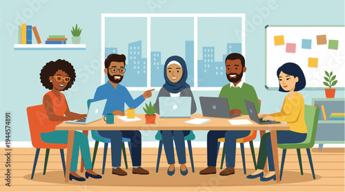 group of business people working together