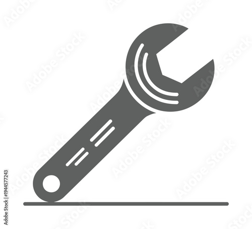 Gray vector of a wrench tool for repairs and maintenance