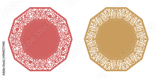 Ornamental Christmas Lace Decagon Plate Design Cut Outs
