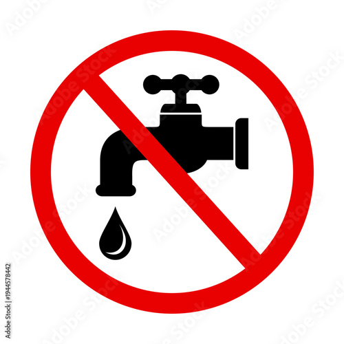 znak zakazu używania wody