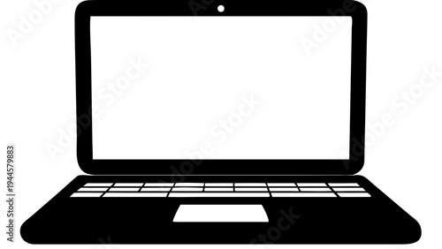 Remote work laptop workspace vector