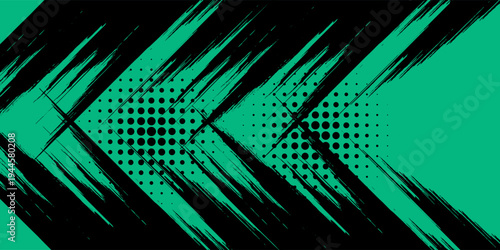 Black and green abstract grunge texture background with halftone style. vector eps10
