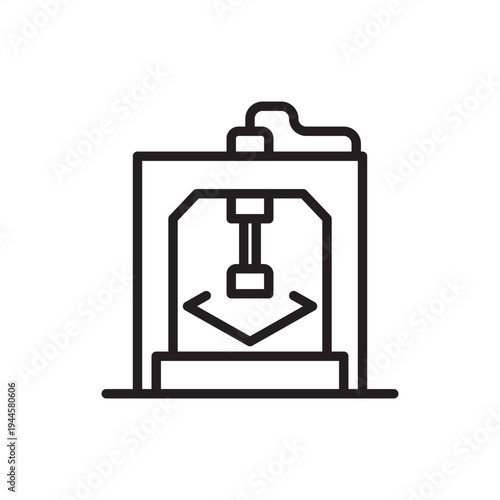 Vertical baler icon symbolizing waste compaction tech, represents hydraulic ram hardware, cardboard baling tools, recycling logistics gear, volume reduction systems, and industrial facility management