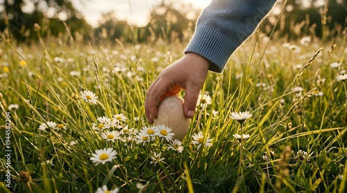Nurturing the Earth's delicate balance with a child's gentle touch, cultivating the promise of sustainable green energy and a brighter environmental future