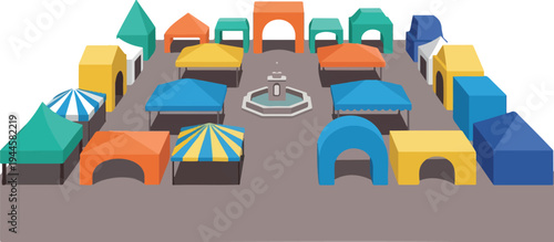 Set of colorful carnival vector illustration elements