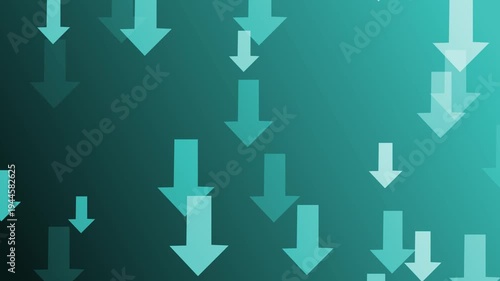 Downward arrows abstract background animation, Abstract background with translucent downward arrows animation