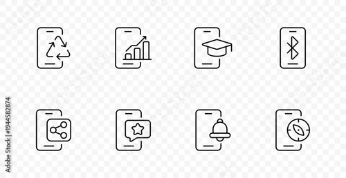 Tableau sur toile Mobile application set icon