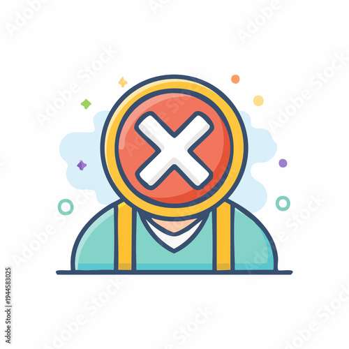 Person icon with a cross symbol on the head