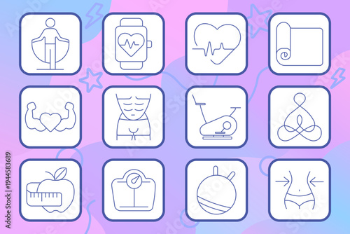 Museum exhibition set icon. Museum, rope, picture, no, touch, vase, pharaoh, ticket, info, chest, diamond, column, television, art, history, culture, antique, exhibit, sculpture, ancient, gallery