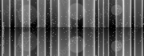 Bright vertical light curtain composition. Multiple glowing columns, scattered spark dots, soft circular bokeh, dark backdrop, neon luminous haze, vibrant abstract illumination atmosphere