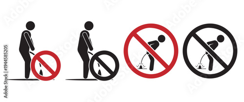 WebNo Urinating Sign Icon – Prohibition Symbol for Public Hygiene and Sanitation Warning