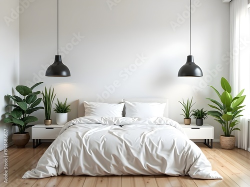 Stylish Bedroom Interior with Comfortable Bed