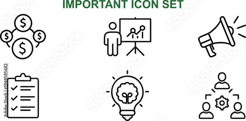 Set of business and communication icons for presentations and projects online  various symbols