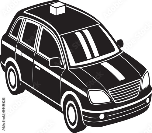 Modern luxury suv car icon isometric view black and white vector automotive illustration